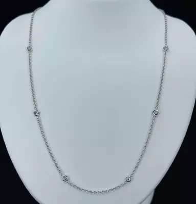 Penny Preville 18  Diamond Eyeglass Chain Necklace 18K White Gold • $995