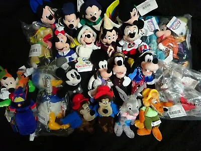 DISNEY MINI BEAN BAG / BEANIE BABY PLUSH TOYS - MICKEY MOUSE & Friends YOU PICK • $11.50