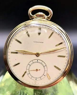 Vintage LONGINES Art Deco 1920's Manual Wind Pocket Watch W/ Superb Movement !! • $499