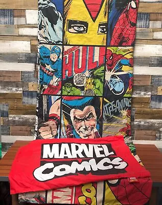 Vintage Marvel Comics Superheroes Reversible Single Duvet Cover & Pillowcase • £18.99