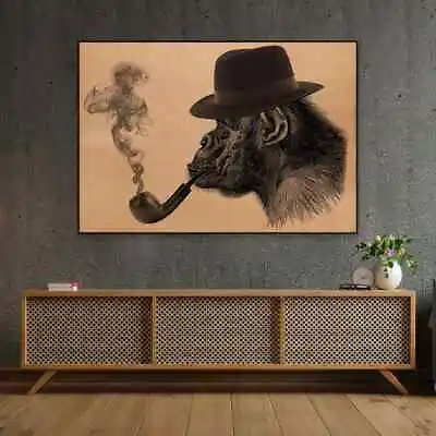 Animal Poster Funny Monkey Print Vintage Canvas Painting Wall Art Wall Pictures • $21.59