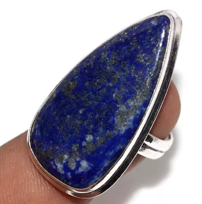 925 Silver Plated-Lapis Lazuli Ethnic Handmade Ring Jewelry US Size-7 JW • $2.99