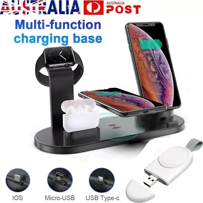 $8.73 • Buy 3in1 Qi Wireless Charger Fast Charging Dock Stand For Airpods IWatch IPhone 15W