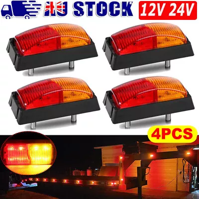 4 X Led Clearance Lights Side Marker Lamp Red Trailer Truck Caravan Multi Volt • $24.35