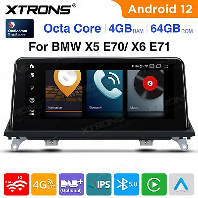 10.25  Android 12 Car GPS Radio Stereo Navi 64G BT For BMW X5 X6 E70 E71 CIC CCC • $396.99