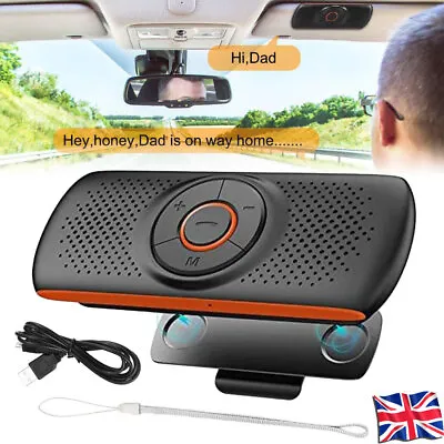 Wireless Bluetooth Car Speaker Phone Hands-free MP3 Kit Sun Visor Clip Drive UK • £13.49