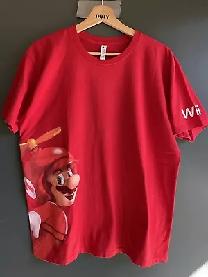 Official Nintendo New Super Mario Bros Wii Red Promo Shirt Men's L 21.5x27.5 • $25