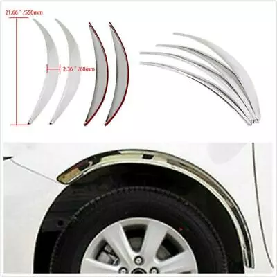 4 Pcs Car Chrome ABS Wheel Eyebrow Sticker Arch Protector Trim Lip Fender Flares • $31.73