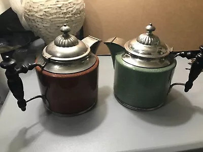 Rare Green Manning Bowman  1900 Coffee Pot Graniteware Enamelware Antique Unique • $119