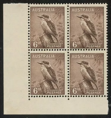 1937~60 6d Acsc 204A  KOOKA NO WMK PERF 14.75X14 BLOCK4 MUH/MLH. • $6.50