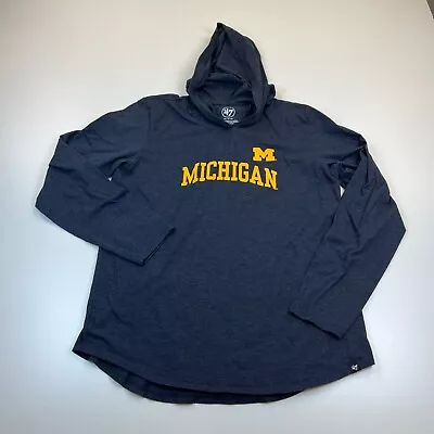 '47 Michigan Wolverines Hooded Shirt Womens Extra Large XL Hoodie Blue NCAA • $17.99