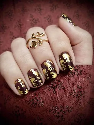 Color Nail Polish Strips16ct. CUSTOM COLABERATION Majestic Golden Leaves • $4.10