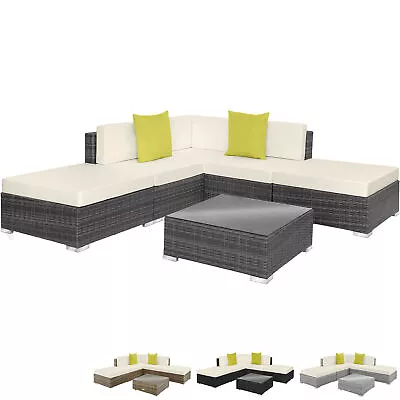 Rattan Garden Corner Sofa Set | 5 Seats 1 Table Outdoor Lounge Furniture Used • £299.99