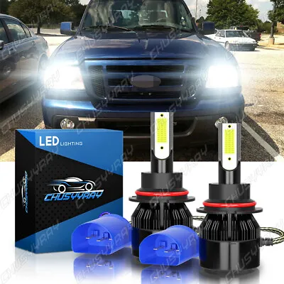 For FORD Ranger 1990-2011 LED Headlight Kit 9007 HB5 6000K White Hi/Lo COB Bulbs • $17.99