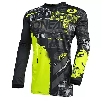 O'Neal Element Off-Road MX Jersey Ride Black/Neon Yellow Large CLOSEOUT • $20.99