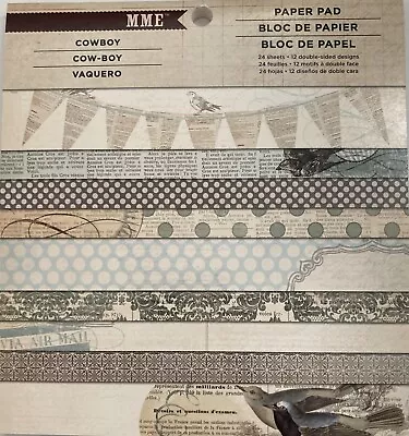 Brand New MME 6x6 Scrapbook Paper Pads Double Sided 24 Sheets  Cowboy  • $6