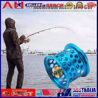 Low Profile Casting Fishing Reel Modified Line Cup For DAIWA Steez (Blue) • $23.79