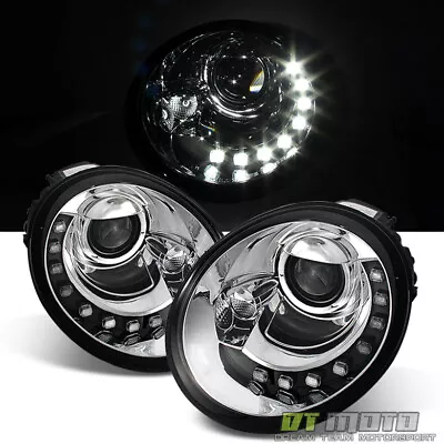 Fits 1998-2005 Volkswagen  Beetle Led DRL Projector Headlights Pair Left+Right • $238.99