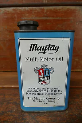 Vintage Maytag Multi-Motor Oil One Quart Metal Tin Oil Can Newton Iowa - Empty • $59.95