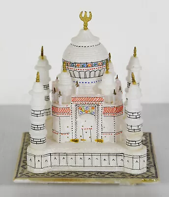 3  Miniature Taj Mahal Love Palace Miniature Alabaster Castle Decor Original Box • $24.99