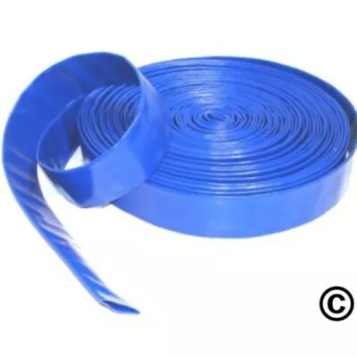 1 1/4   32mm BlueLayflat PVC Water Delivery Hose - Discharge Pipe Pump Lay Flat  • £11.37