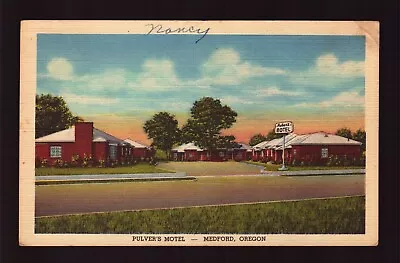 Postcard : Oregon - Medford Or - Pulver's Motel Linen View • $5.49