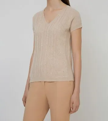 MAX MARA SILK & CASHMERE Sweater In Beige  Size M • $69