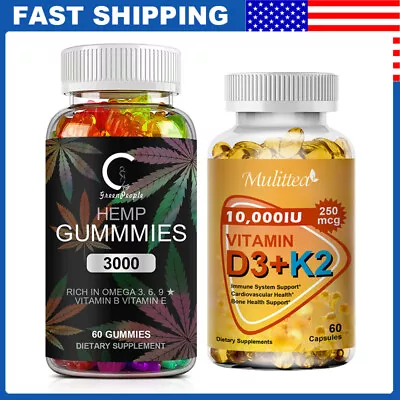 Vitamin K2 (MK7) With D3 10000 IU Supplement BioPerine Capsules Immune Health • $10.99