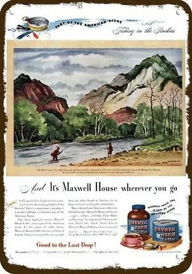 1946 MAXWELL HOUSE COFFEE ADOLF DEHN Art Vntg-Look DECORATIVE REPLICA METAL SIGN • $24.99
