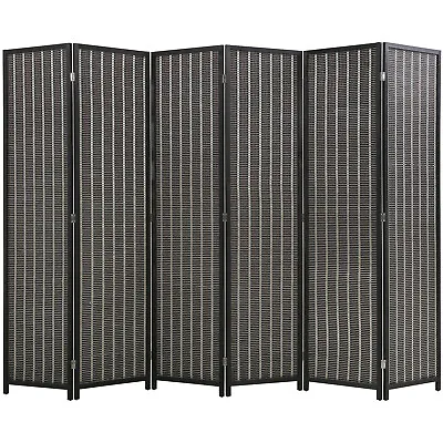4/6 Panel Bamboo Room Divider Folding Privacy Wall Divider Wood Screen Black • $87.57