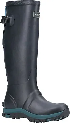 Cotswold Realm Navy Blue/teal Ladies Waterproof Neoprene Wellington Boot • £64.50