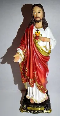 Vintage 8” Sacred Heart Of Jesus Statue Figure Florentine Collection Art Malco • $19.95