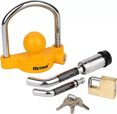 $32.98 • Buy Keyed Trailer Lock Set Tow&Store Lock Kit W/ Coupler Lock & Dual Bent Pin Lock
