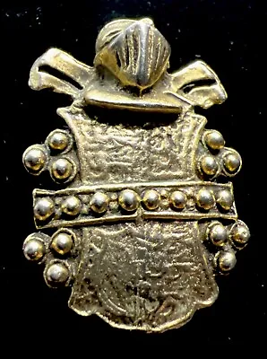 Antique Crest Shield Brooch Medieval Warrior Knight Heraldic Pin • $14.40