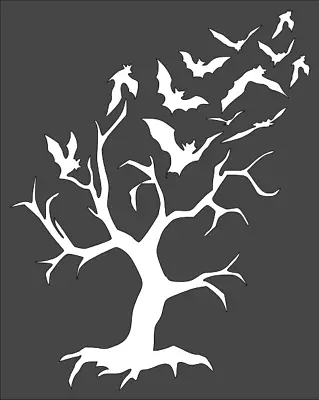 1- 8x10 Inch Stencil (VM-68) Bat Tree (6mil) • $10