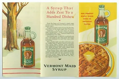 Original August 1934 Vermont Maid Maple Syrup Advertising Brochure • $10.50