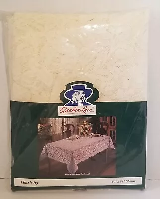 Quaker Lace Tablecloth Oblong 60  X 84  Classic Ivy Pattern Ivory New • $52.14