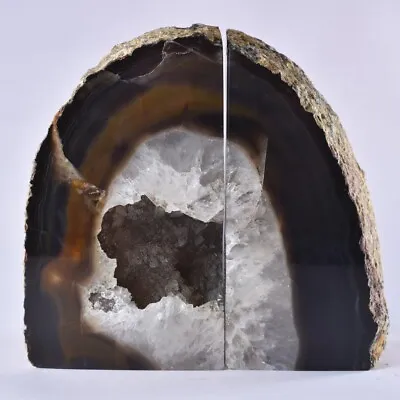 £67.99 • Buy Large Brown Polished Cut Base Agate Geode Book End Pair 2.54kg, Bookend, Brazil