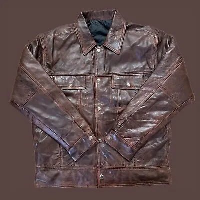 Jacket Men Leather PURE BROWN SHEEP LEATHER • $149.99