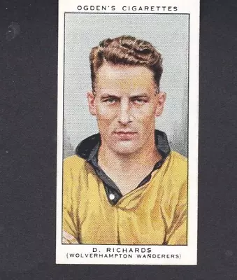 Ogden Cigarette Card Football Club Captains 1936 #18 D.Richards Wolverhampton W. • £1.50