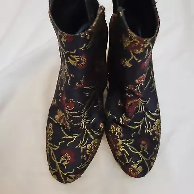 Antonio Melani Platform Ankle Length Dark Brown Embroidered Boots 8m • $35