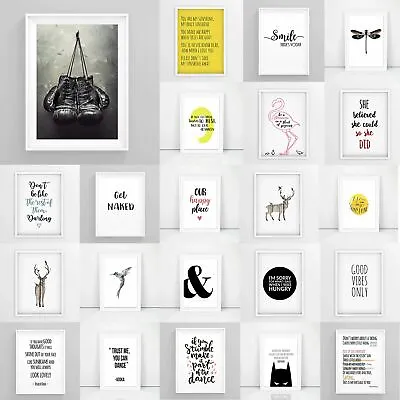 Inspirational Prints Motivational Posters Funny Framed Wall Art Quote A3/A4/A5 • £6.49