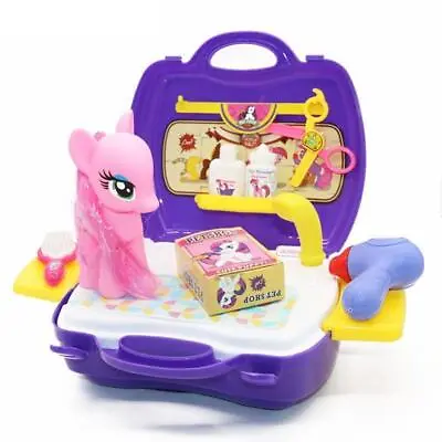 Pet Vet Pony Grooming Set Medical Carry Case Kids Pretend Play Toy For Playing • £9.99