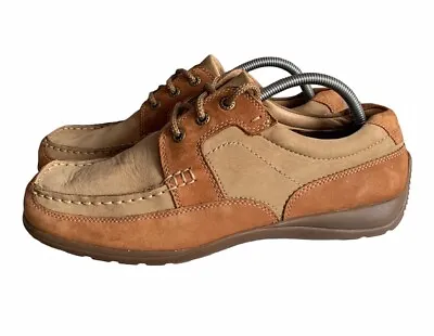 Clarks Mens Tan Leather Boat Deck Sailing Casual Lace Up Moccasin Shoes UK 9 • £24.50