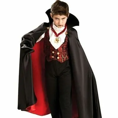Boys Deluxe Transylvanian Vampire Costume Dracula Halloween Fancy Dress Outfit • £14.99