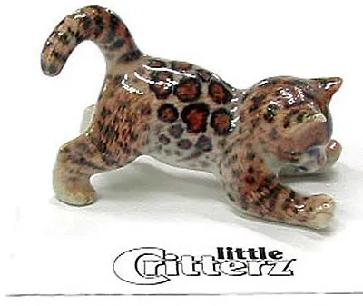 ➸ LITTLE CRITTERZ Cat Miniature Figurine Bengal Spotted Cat Kitten Simba  • $13.01