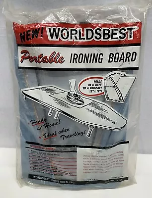 Vintage New! Worldsbest Portable Ironing Board Made In USA Almost Full Size Open • $33.95