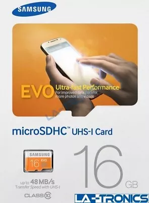 New Samsung Evo 16GB MB-MP16D Micro SDHC Class 10 48MB/S Micro SD Card • $6.88