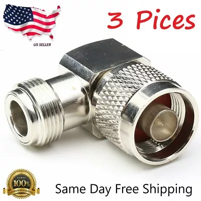 3-Pack N-Type Male To N-Type Female Right Angle Adapter US Seller • $12.99