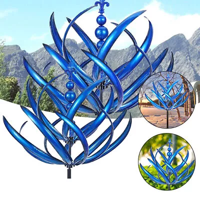 Wind Spinner Metal Sculpture With Stake Outdoor Yard Lawn Garden Decor For Gift • £13.59